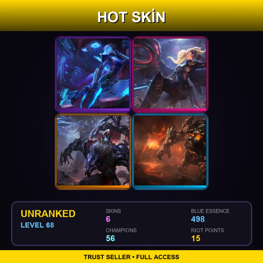 LAS | Lv68 | Unranked | 6 Skin | 56 Champ — Marauder Ashe
