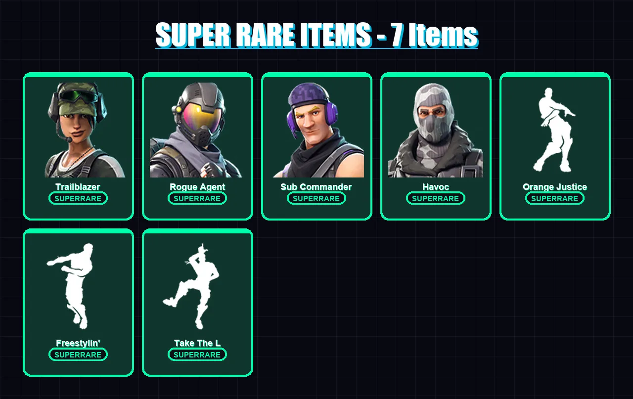 [PC/PSN] | Trailblazer | Rogue Agent | Sub Commander | Havoc | Carbide | 11 skin | 6 pickaxe | 12 emote | 10 glider | Lv108 — Game account