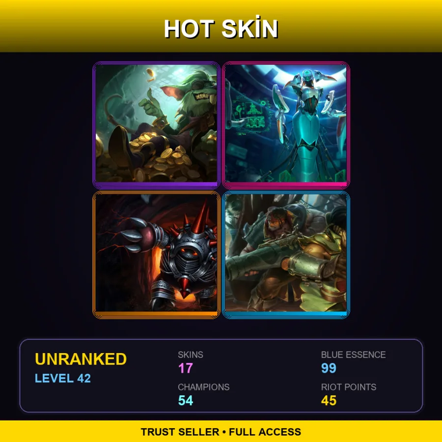 LAN | Lv42 | Unranked | 17 Skin | 54 Champ