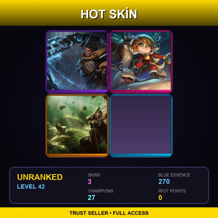 BR | Lv42 | Unranked | 3 Skin | 27 Champ