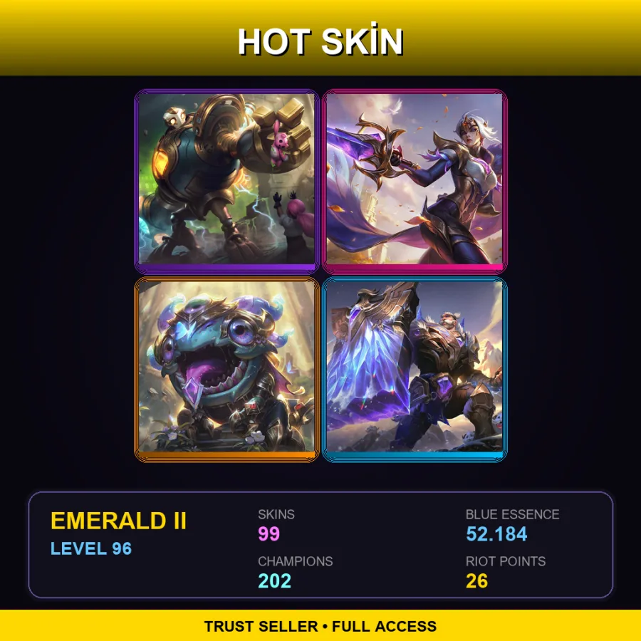 TR | Lv96 | Emerald II | 99 Skin | 202 Champ