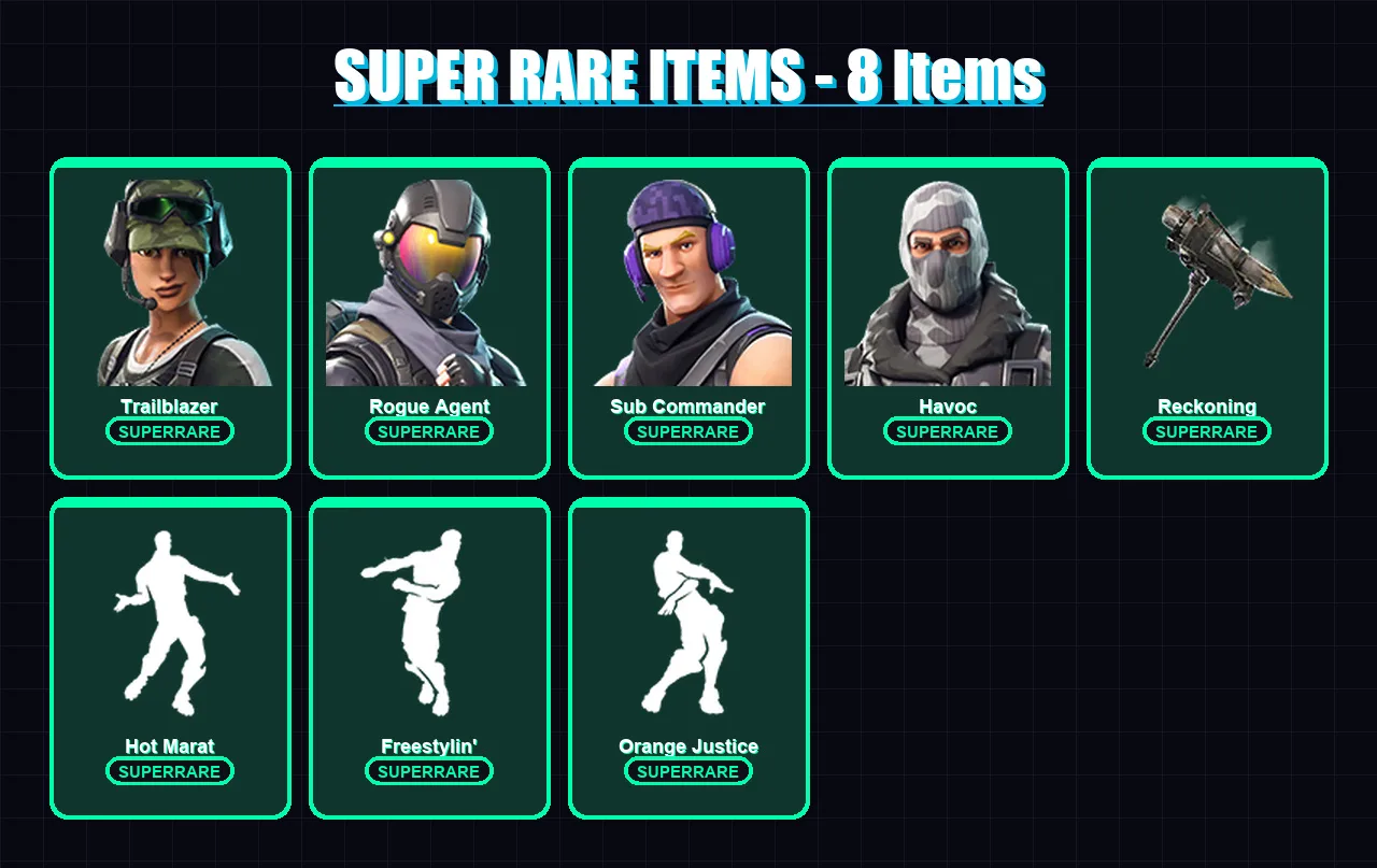 [PS4/PS5/XBOX/PC] | Trailblazer | Rogue Agent | Sub Commander | Havoc | Catalyst | 51 skin | 36 pickaxe | 49 emote | 48 glider | Lv583 — Fortnite account