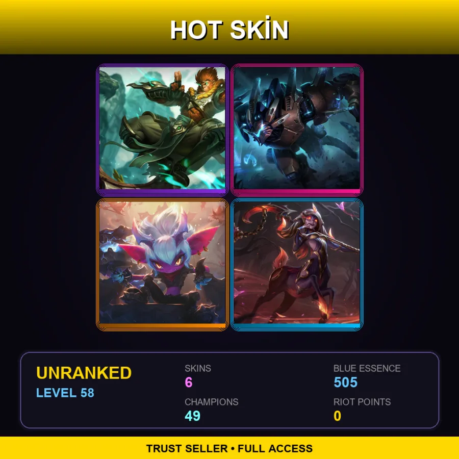 LAS | Lv58 | Unranked | 6 Skin | 49 Champ