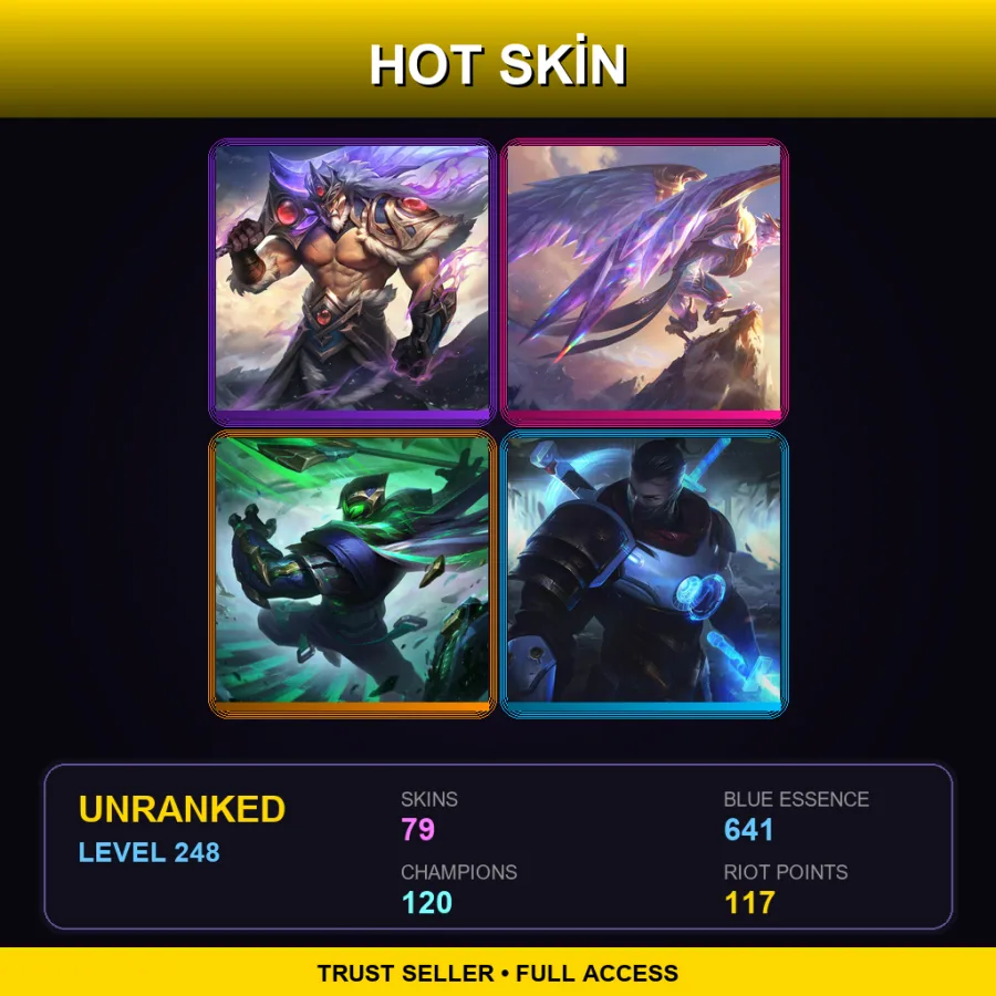 LAN | Lv248 | Unranked | 79 Skin | 120 Champ — Psyops Master Yi