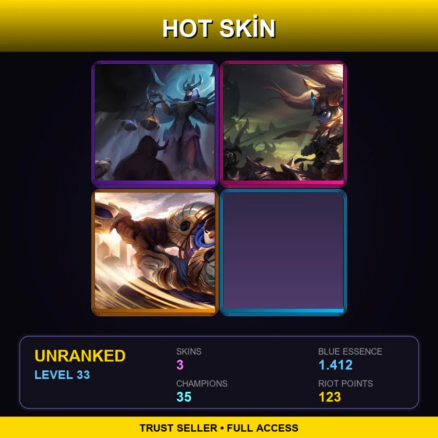 EUNE | Lv33 | Unranked | 3 Skin | 35 Champ — Judgment Kayle