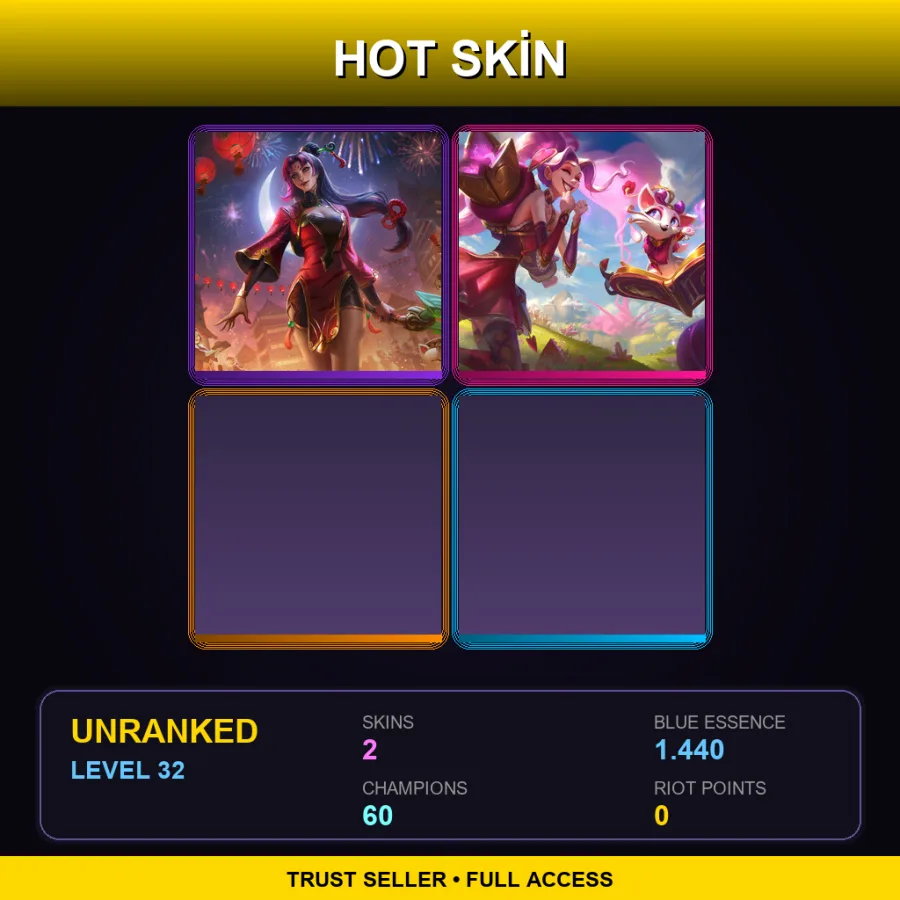 TR | Lv32 | Unranked | 2 Skin | 60 Champ — Firecracker Diana