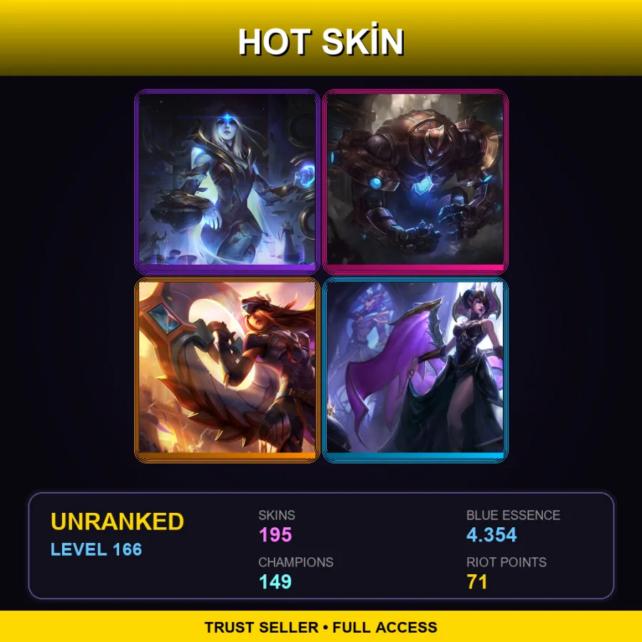 VN | Lv166 | Unranked | 195 Skin | 149 Champ
