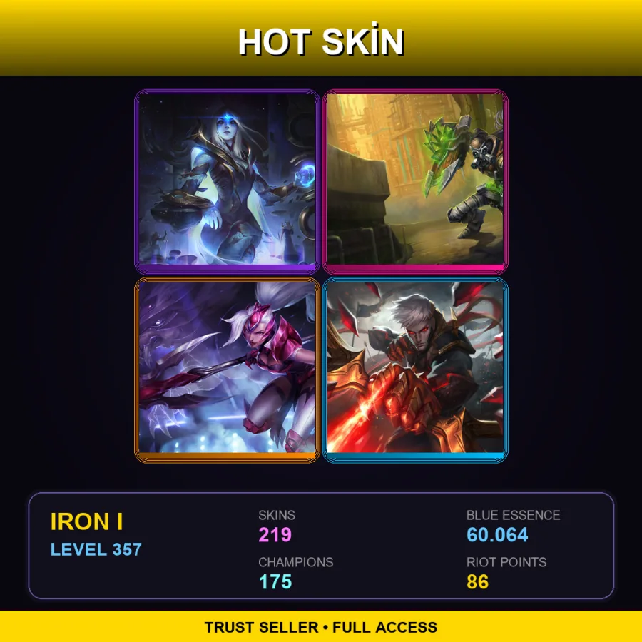NA | Lv357 | Iron I | 219 Skin | 175 Champ