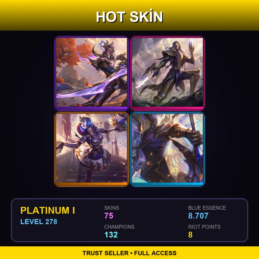 SG | Lv278 | Platinum I | 75 Skin | 132 Champ — Draven Draven
