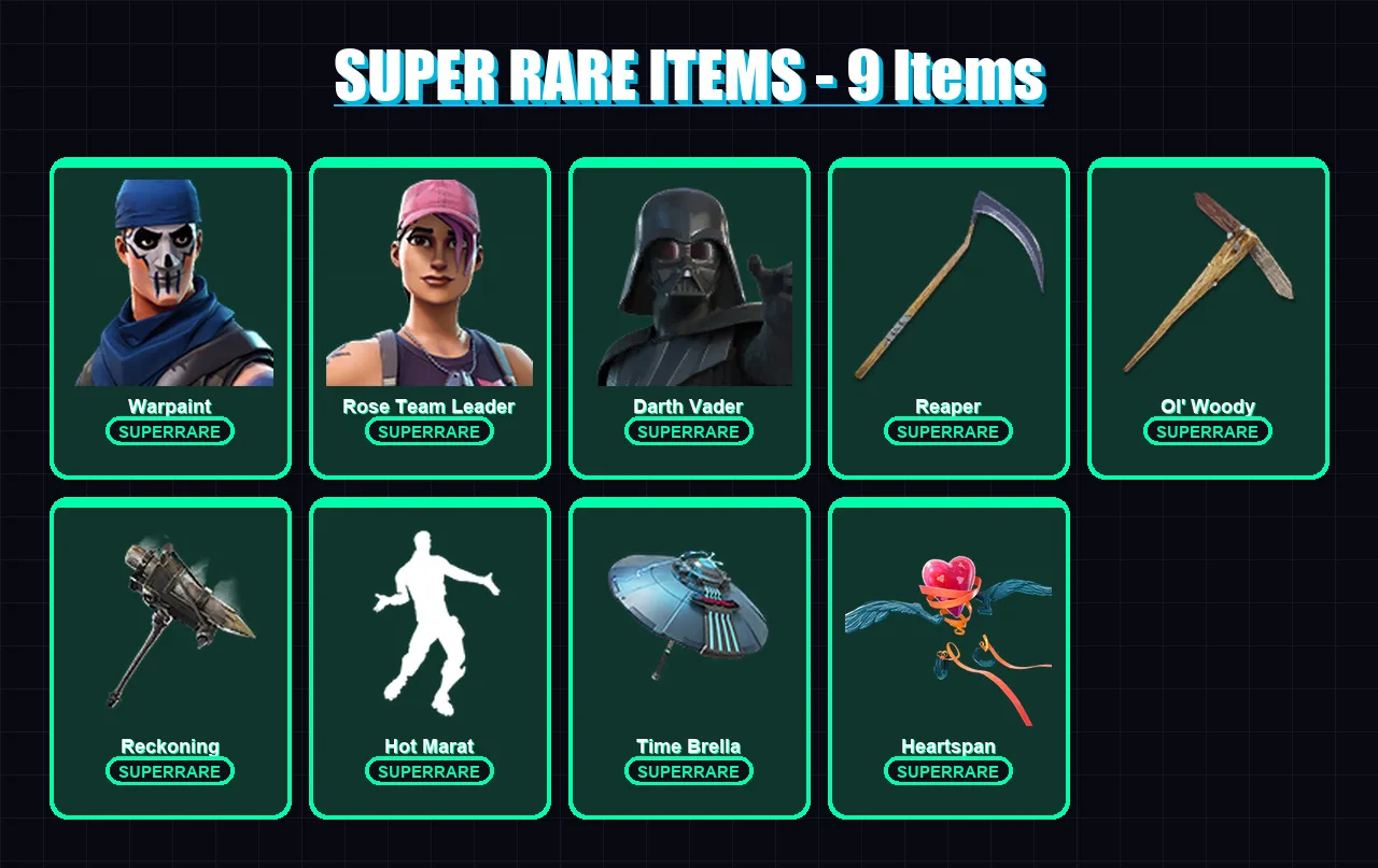 [PC/XBOX/PSN] | Warpaint | Rose Team Leader | Darth Vader | Zeus | The Ice King | 246 skin | 276 pickaxe | 241 emote | 244 glider | Lv3718