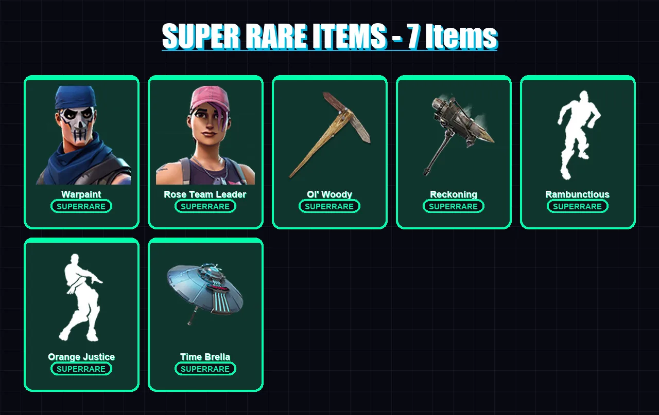 [PC/XBOX] | Warpaint | Rose Team Leader | Dark Vanguard | Omen | Kado Thorne | 69 skin | 65 pickaxe | 54 emote | 74 glider | Lv788