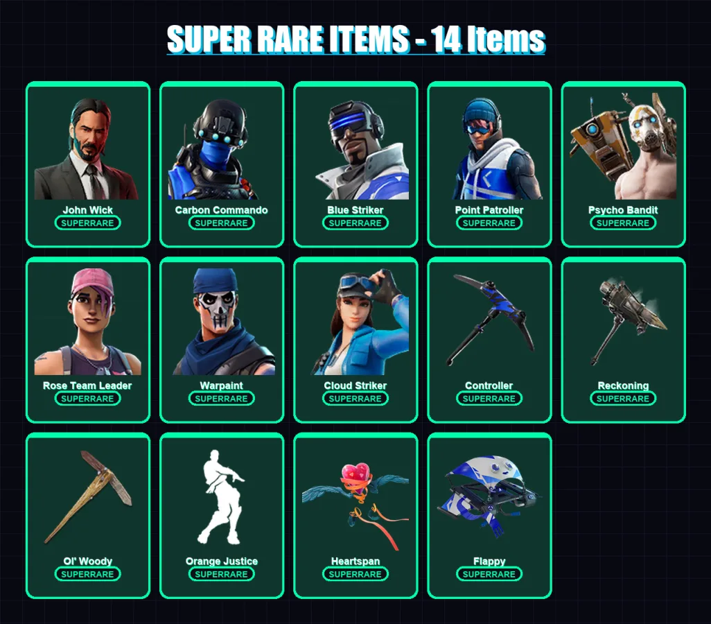 [PS4/PS5/XBOX/PC] | John Wick | Carbon Commando | Blue Striker | 100 skin | Lv924