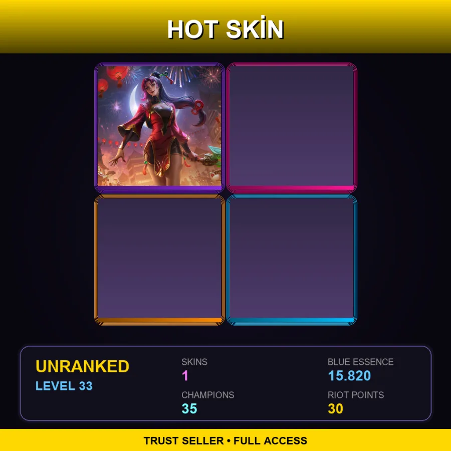 EUW | Lv33 | Unranked | 1 Skin | 35 Champ — LoL account