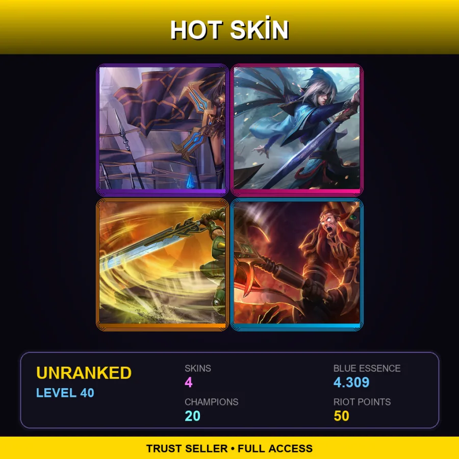 LAS | Lv40 | Unranked | 4 Skin | 20 Champ