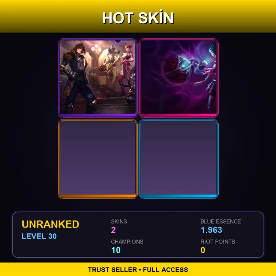 LAN | Lv30 | Unranked | 2 Skin | 10 Champ — Gothic Orianna