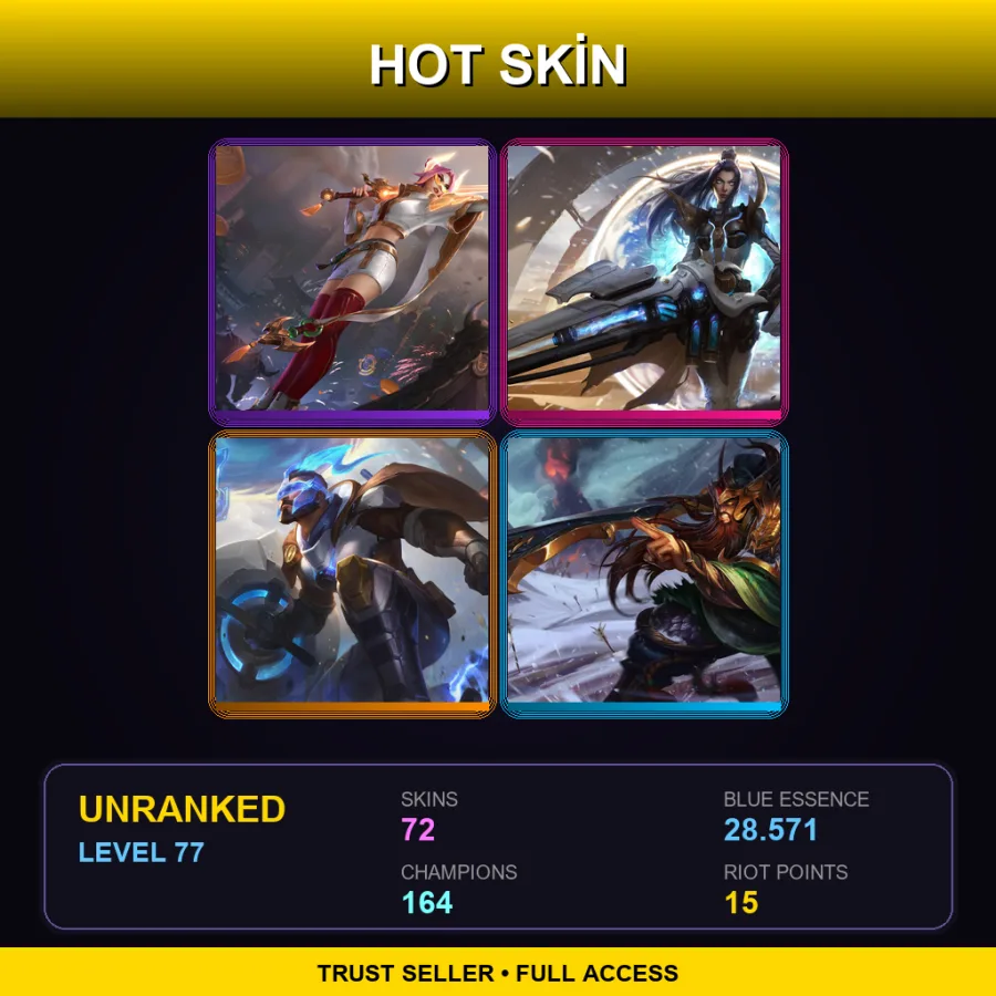 VN | Lv77 | Unranked | 72 Skin | 164 Champ