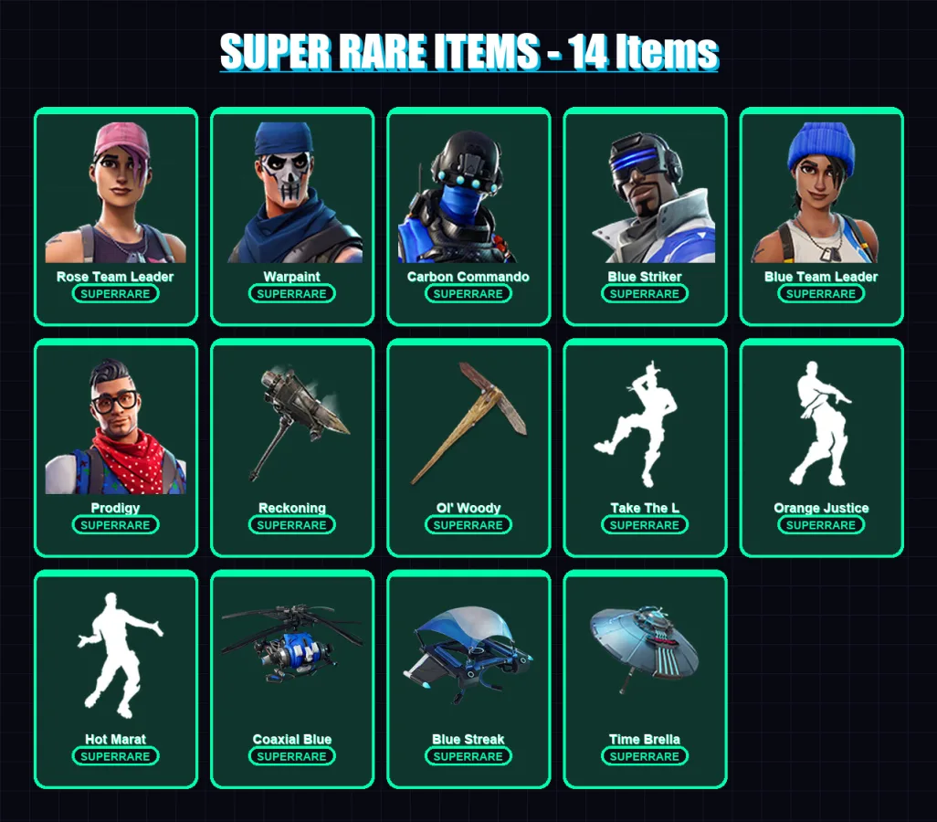 [PS4/PS5/XBOX/PC] | Rose Team Leader | Warpaint | Carbon Commando | 26 skin | Lv1513 — Fortnite account