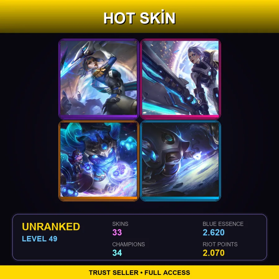 LAS | Lv49 | Unranked | 33 Skin | 34 Champ