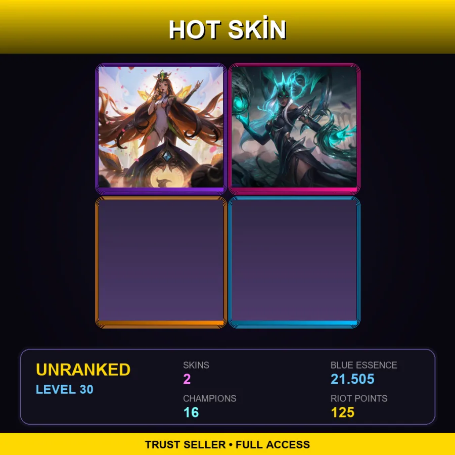 EUW | Lv30 | Unranked | 2 Skin | 16 Champ