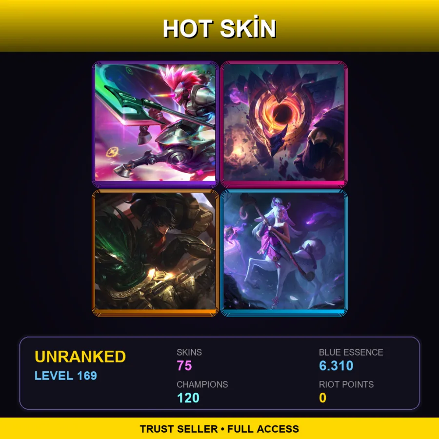 LAN | Lv169 | Unranked | 75 Skin | 120 Champ