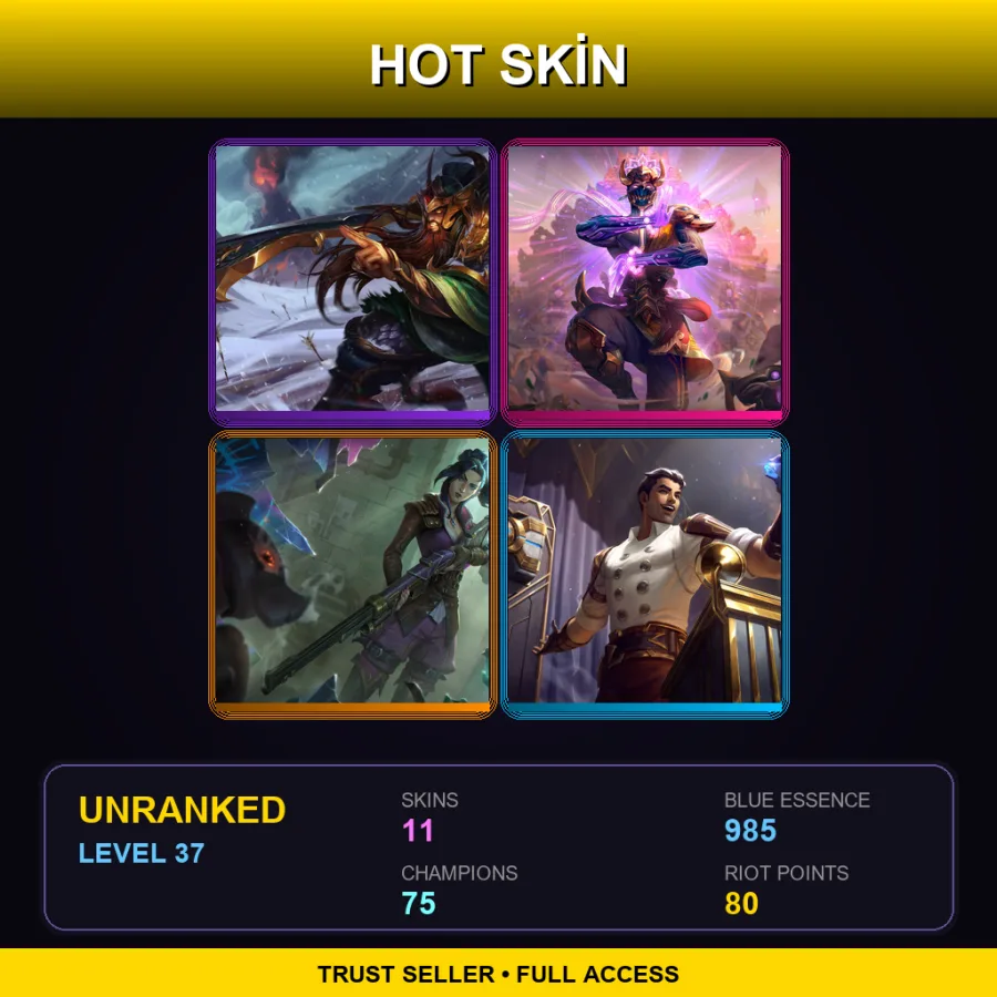 NA | Lv37 | Unranked | 11 Skin | 75 Champ