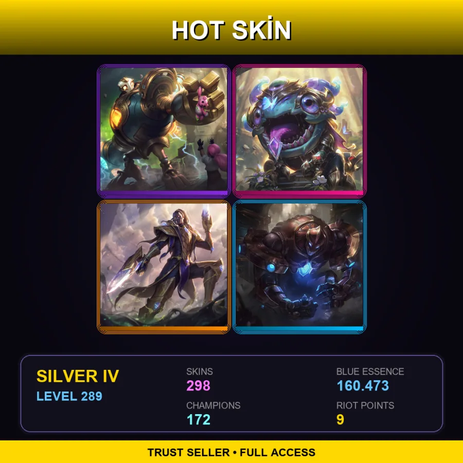 BR | Lv289 | Silver IV | 298 Skin | 172 Champ