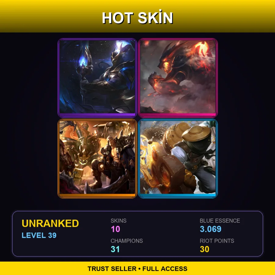 EUNE | Lv39 | Unranked | 10 Skin | 31 Champ — Cosmic Defender Xin Zhao