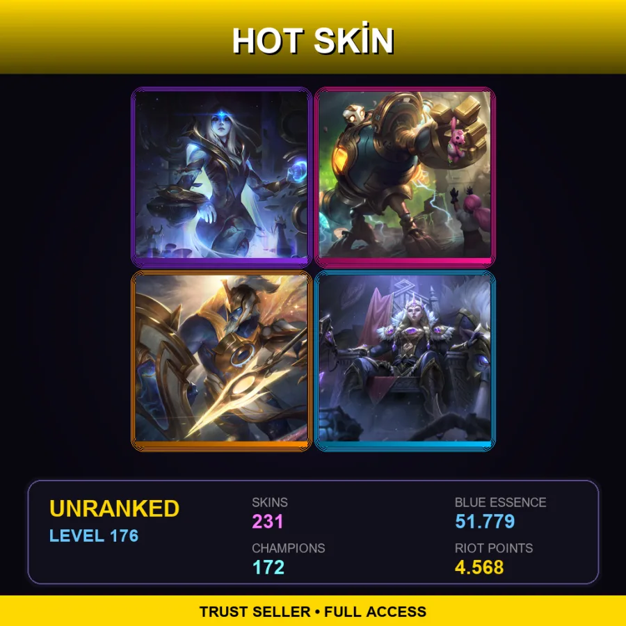 EUW | Lv176 | Unranked | 231 Skin | 172 Champ