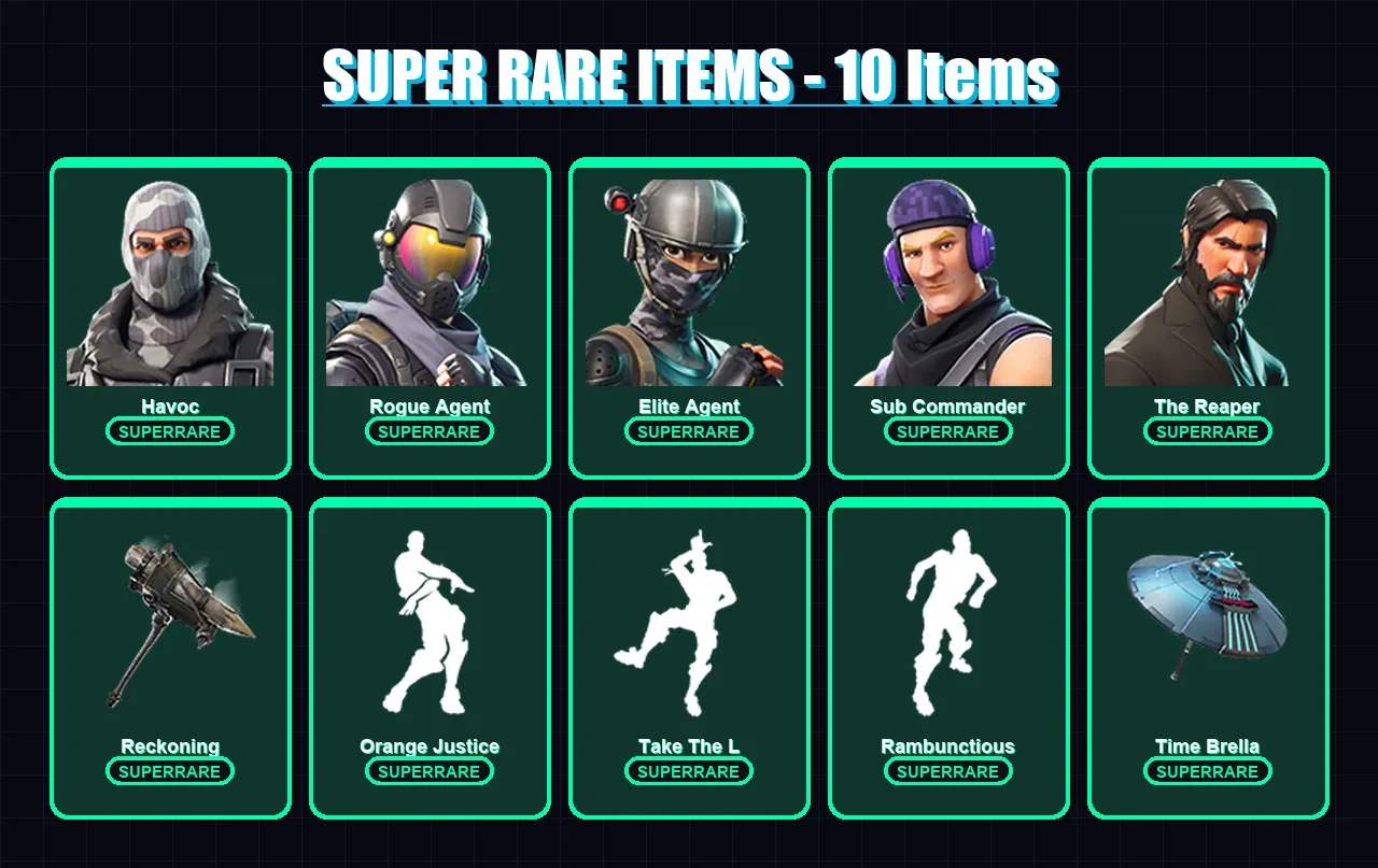[PC/PSN] | Havoc | Rogue Agent | Elite Agent | Sub Commander | The Reaper | 33 skin | 31 pickaxe | 34 emote | 31 glider | Lv412