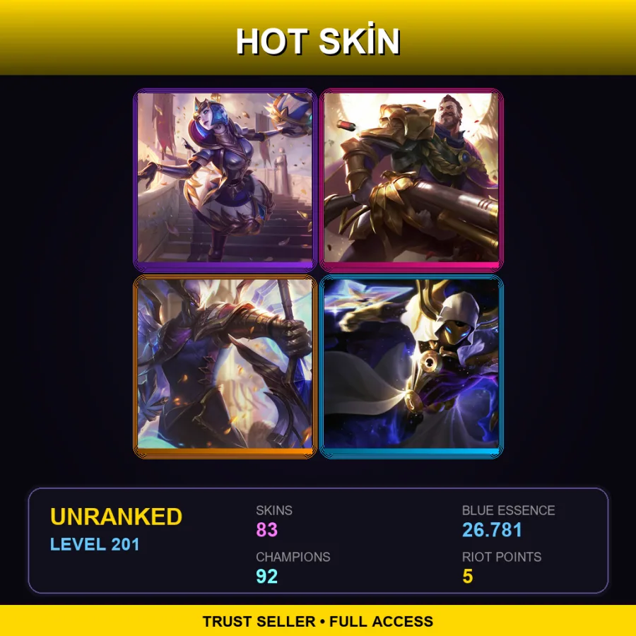LAS | Lv201 | Unranked | 83 Skin | 92 Champ