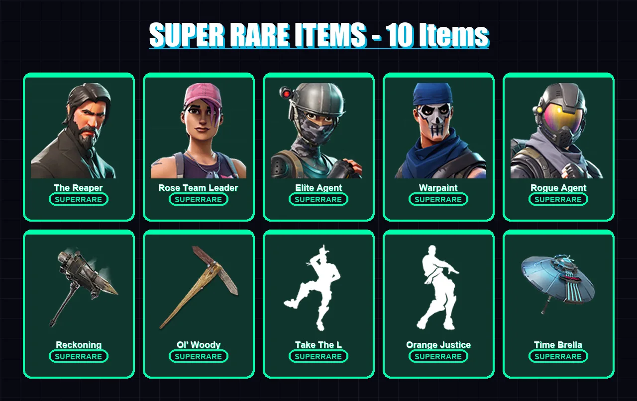 [PC/XBOX/PSN] | The Reaper | Rose Team Leader | Elite Agent | Warpaint | Rogue Agent | 56 skin | 74 pickaxe | 50 emote | 71 glider | Lv891