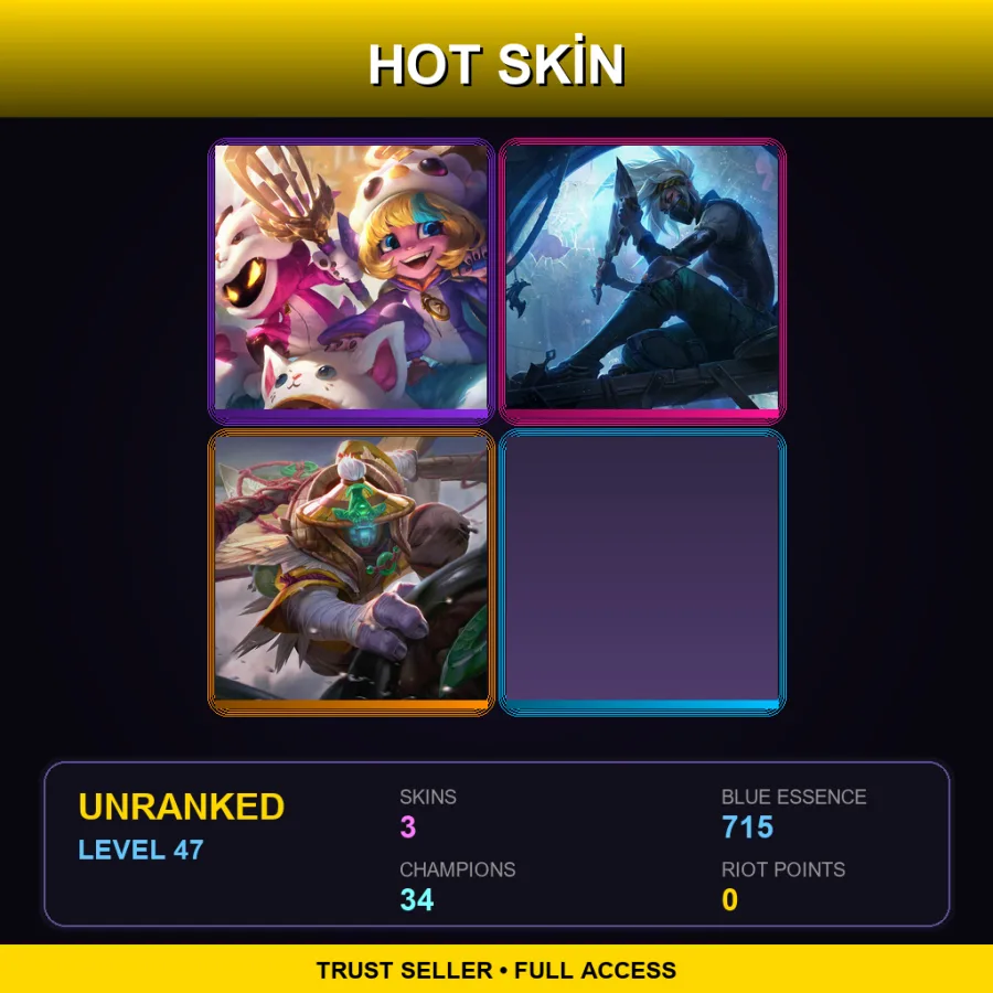 BR | Lv47 | Unranked | 3 Skin | 34 Champ