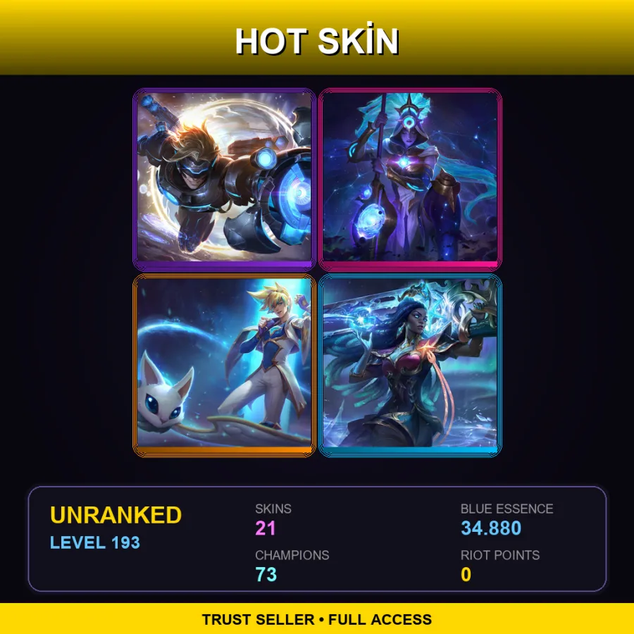 LAN | Lv193 | Unranked | 21 Skin | 73 Champ — Arcane Enemy Jinx