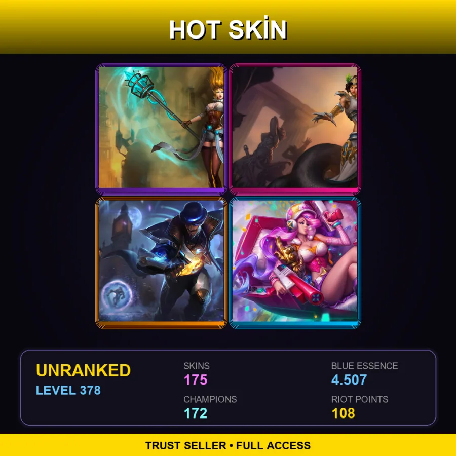 EUW | Lv378 | Unranked | 175 Skin | 172 Champ