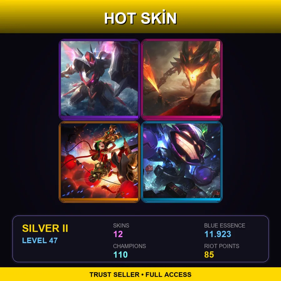TR | Lv47 | Silver II | 12 Skin | 110 Champ — LoL account