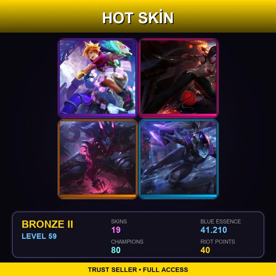 VN | Lv59 | Bronze II | 19 Skin | 80 Champ
