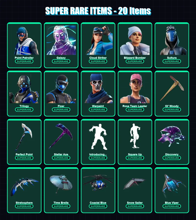 [PC/PSN] | Point Patroller | Galaxy | Cloud Striker | Blizzard Bomber | Sultura | 75 skin | 86 pickaxe | 82 emote | 86 glider | Lv1092 — Fortnite account