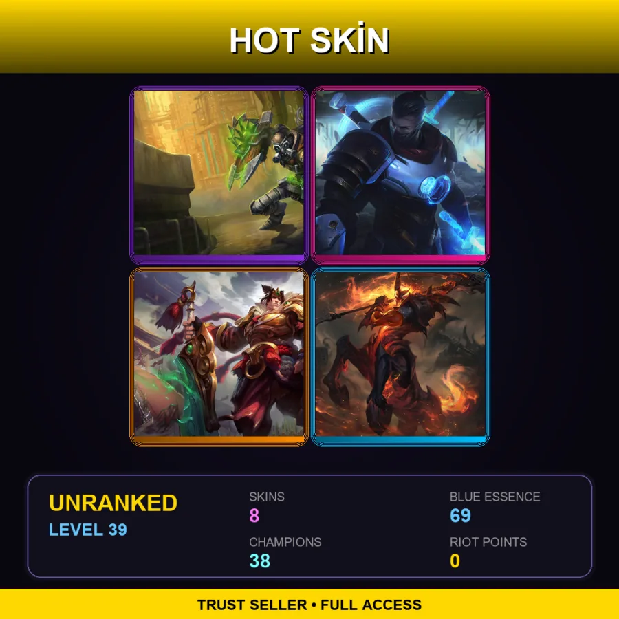 LAS | Lv39 | Unranked | 8 Skin | 38 Champ