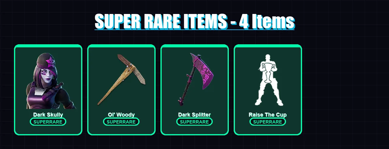 [PC] | Dark Skully | Valeria | Nezumi | Kymera | Peter Griffin | 132 skin | 196 pickaxe | 162 emote | 150 glider | Lv2547