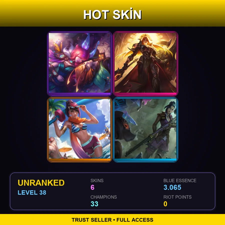LAN | Lv38 | Unranked | 6 Skin | 33 Champ — Solar Eclipse Leona