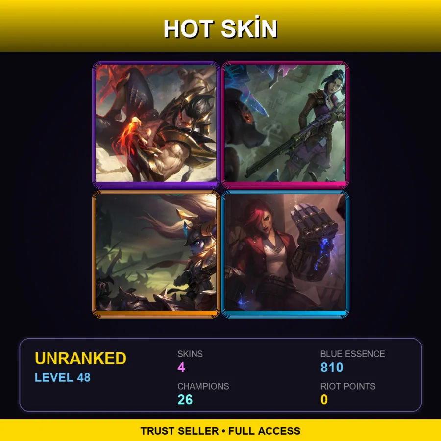 EUW | Lv48 | Unranked | 4 Skin | 26 Champ