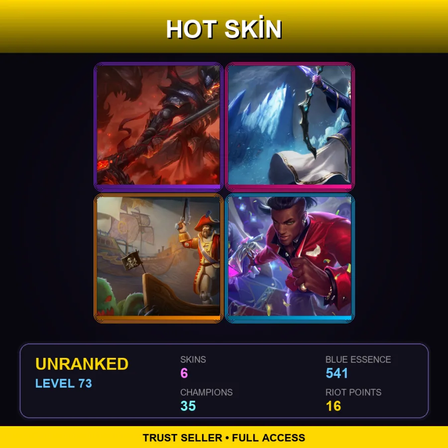 SG | Lv73 | Unranked | 6 Skin | 35 Champ