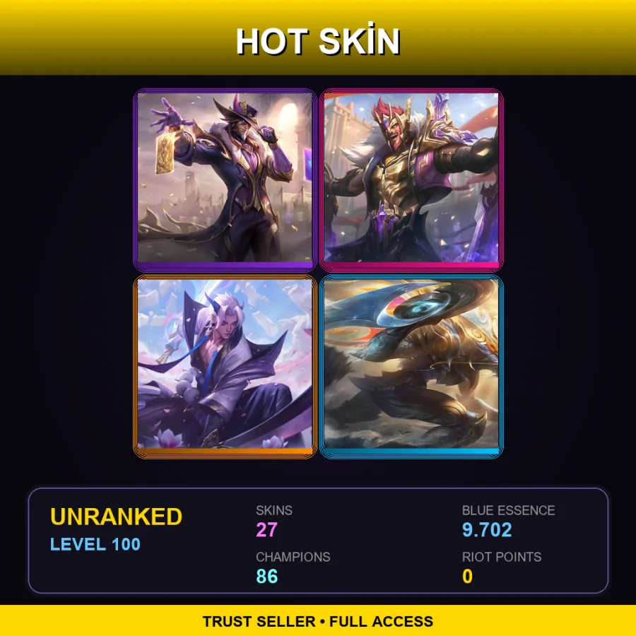 EUNE | Lv100 | Unranked | 27 Skin | 86 Champ — Spirit Blossom Yone