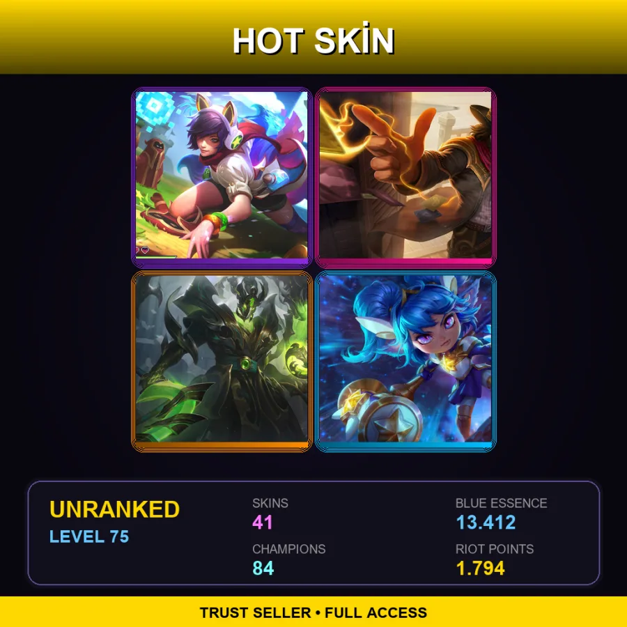 NA | Lv75 | Unranked | 41 Skin | 84 Champ — LoL account