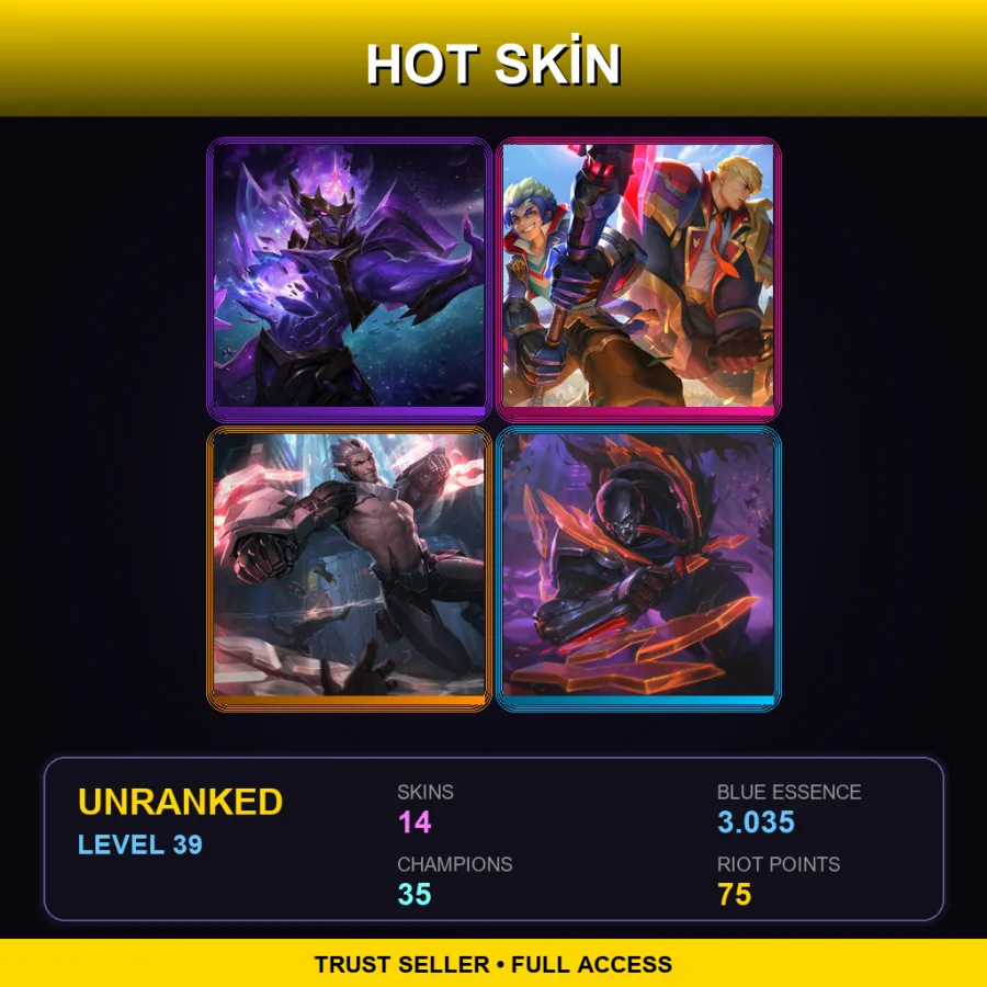 ME | Dark Star Jarvan IV | Battle Academia Garen | PROJECT: Sylas | PROJECT: Pyke | 14 Skin | 35 Champ | Lv39