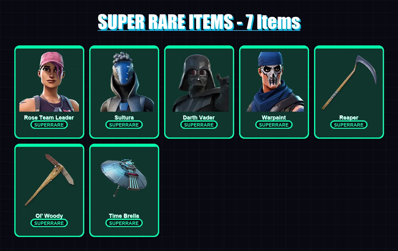 [PC/XBOX/PSN] | Rose Team Leader | Sultura | Darth Vader | Warpaint | Fade | 125 skin | 189 pickaxe | 152 emote | 145 glider | Lv2580 — Fortnite account