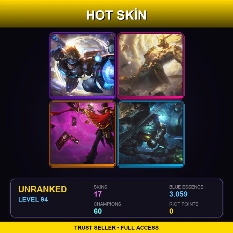 LAN | Lv94 | Unranked | 17 Skin | 60 Champ