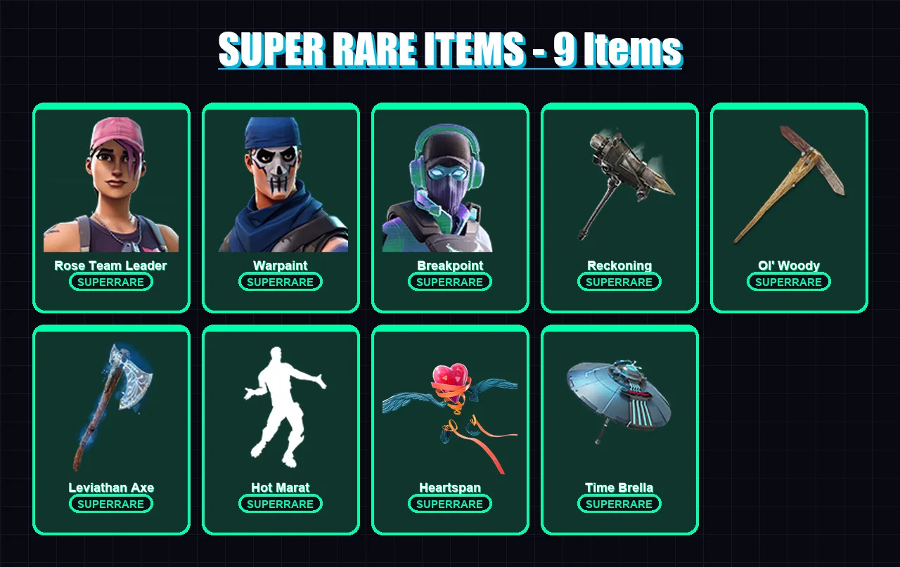 [PC/XBOX/PSN] | Rose Team Leader | Warpaint | Breakpoint | Power Chord | Menace | 124 skin | 151 pickaxe | 123 emote | 130 glider | Lv2365 — Fortnite account