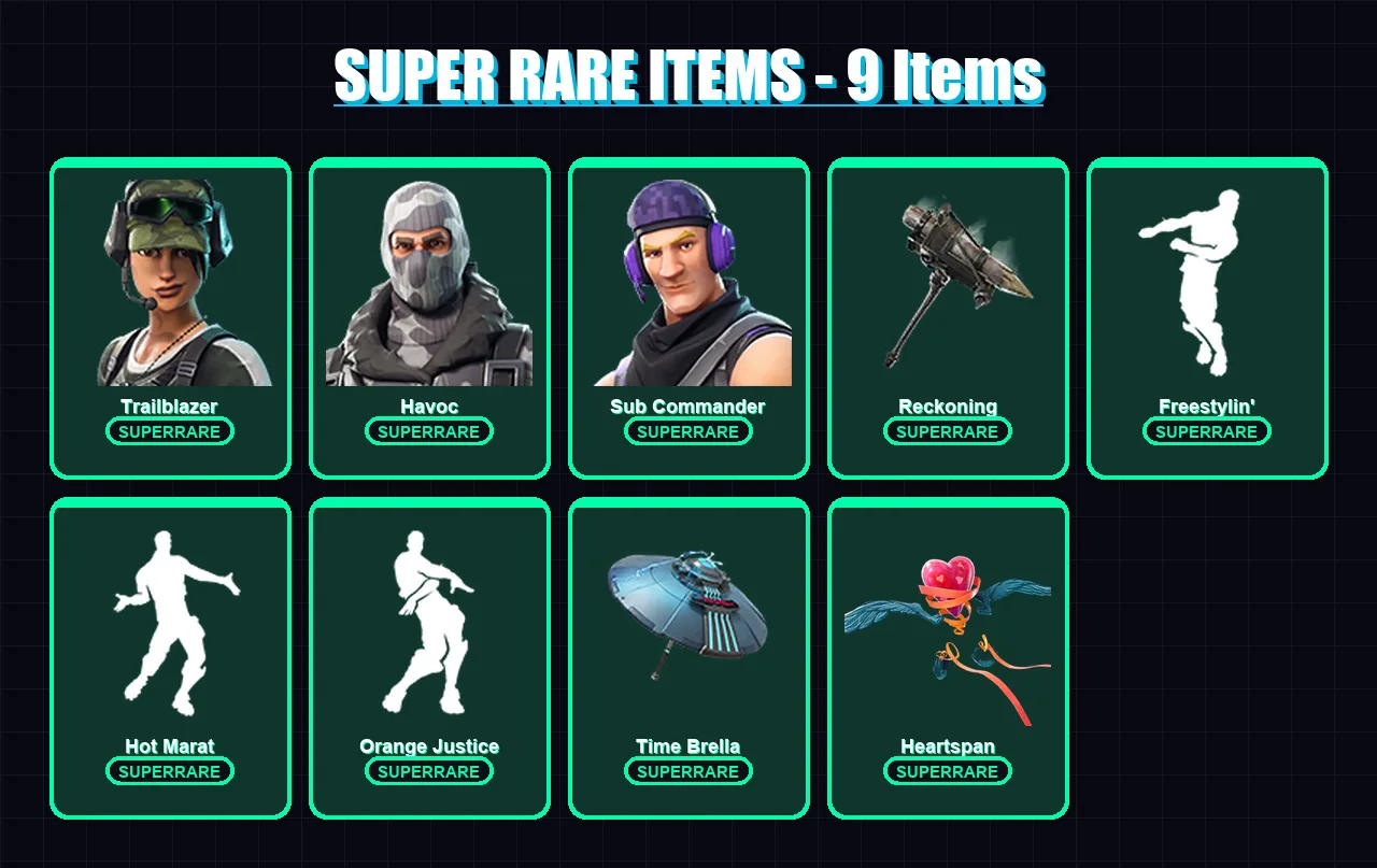 [PC/XBOX] | Trailblazer | Havoc | Sub Commander | Calamity | Drift | 44 skin | 64 pickaxe | 58 emote | 64 glider | Lv797