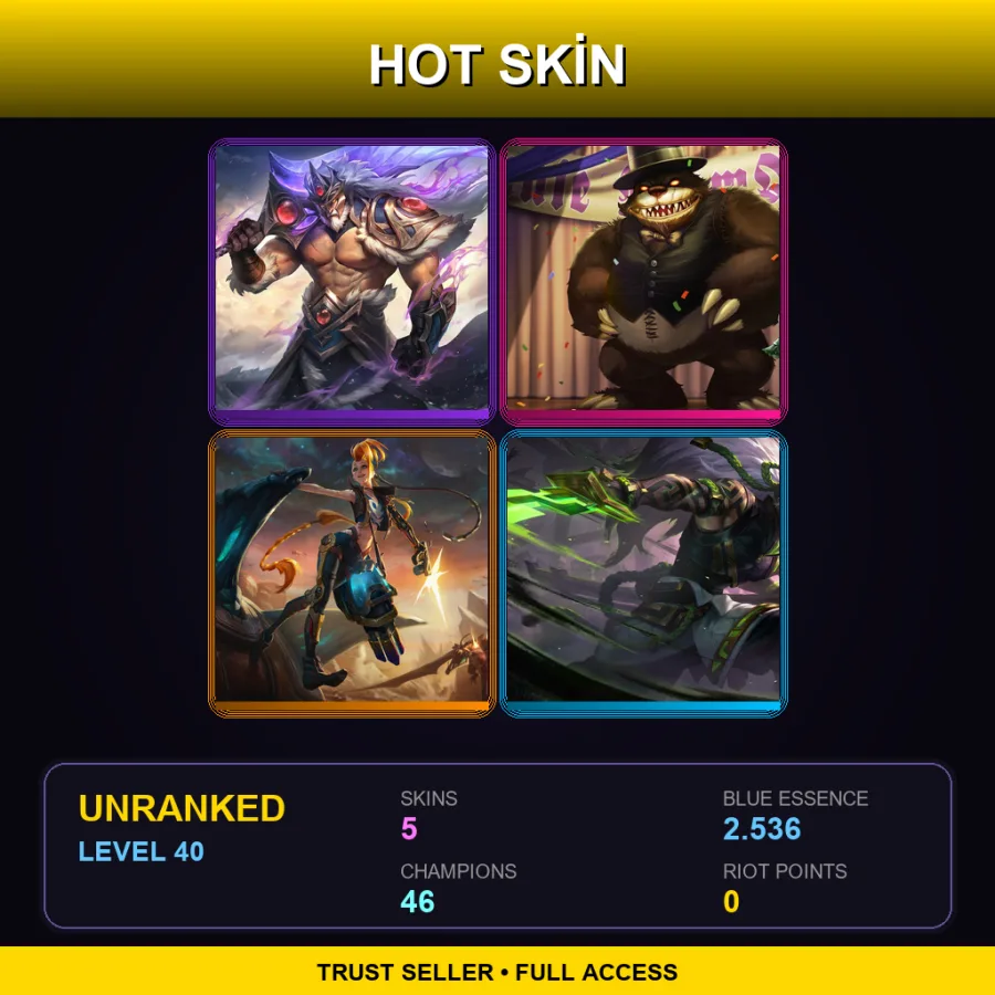 LAN | Lv40 | Unranked | 5 Skin | 46 Champ